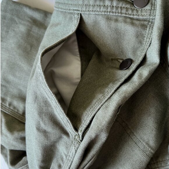 Patagonia Women M All Seasons Hemp Canvas Bib Overalls Cotton Double Knee Green - Picture 6 of 9